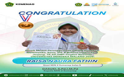 Murid MIN 2 Sumenep Raih Medali Perunggu Tingkat Nasional pada ORION Competition 2026